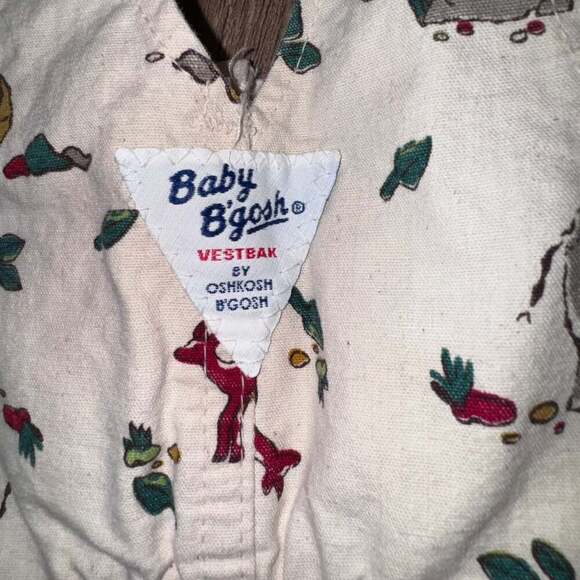 Oshkosh b’ Gosh Vintage Rare Vestbak Safari print Overalls size 3-6 Months - Picture 3 of 7